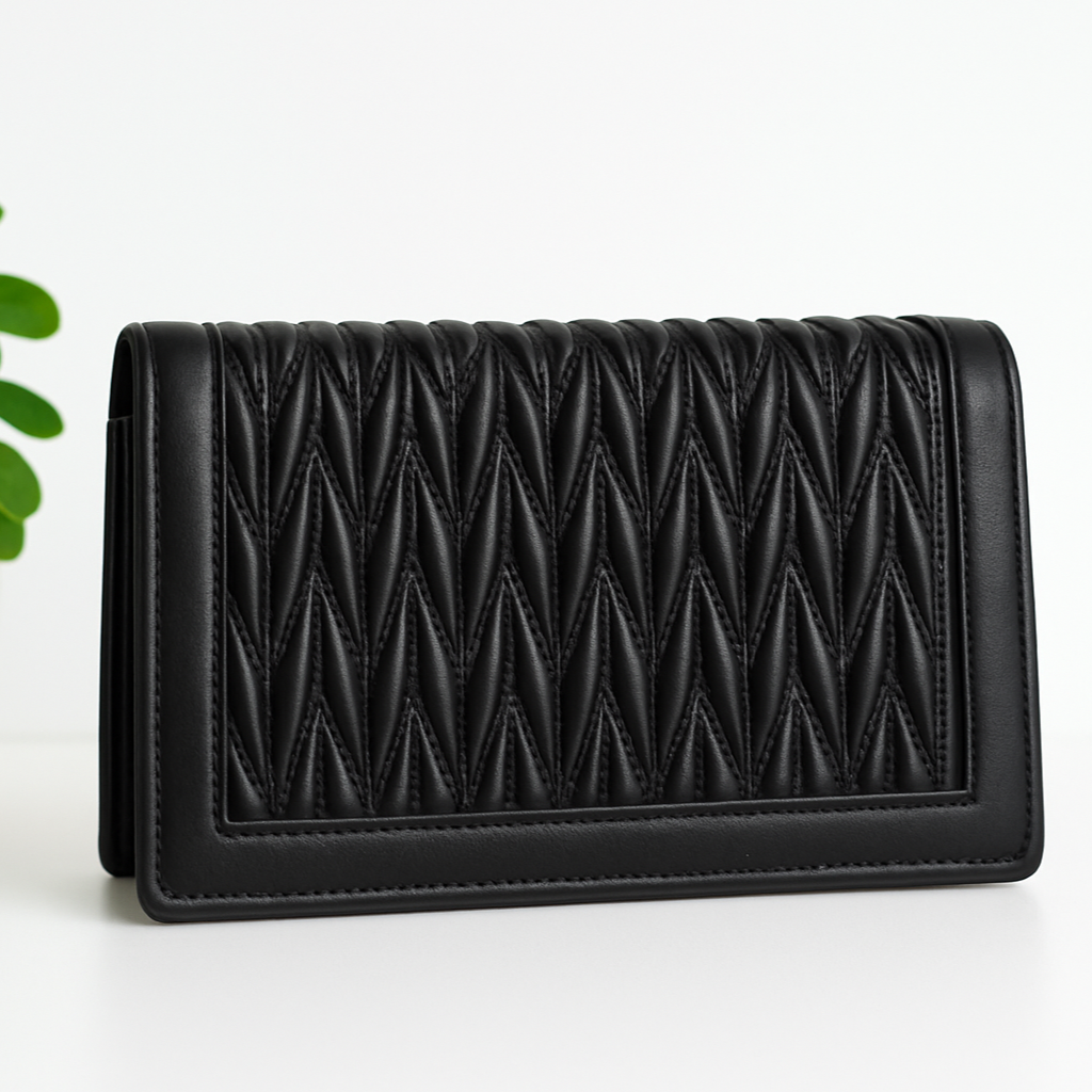Classic Black Quilted Evening Bag
