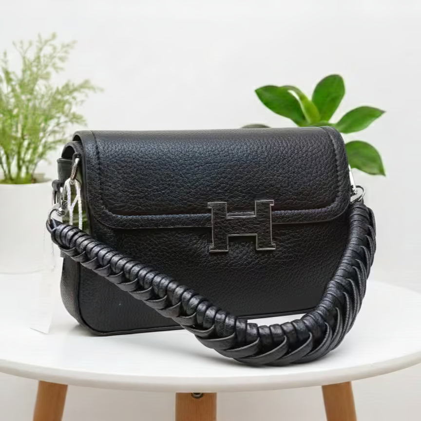 Imported Pebble Grain Leather Crossbody Bag