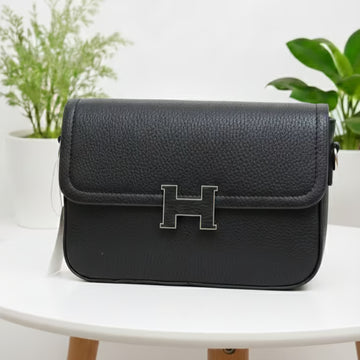 Imported Pebble Grain Leather Crossbody Bag