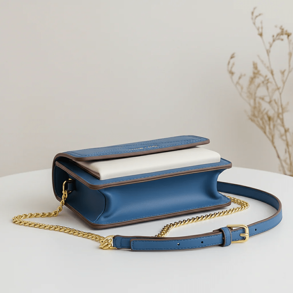 Two-Tone Flap Crossbody Handbag