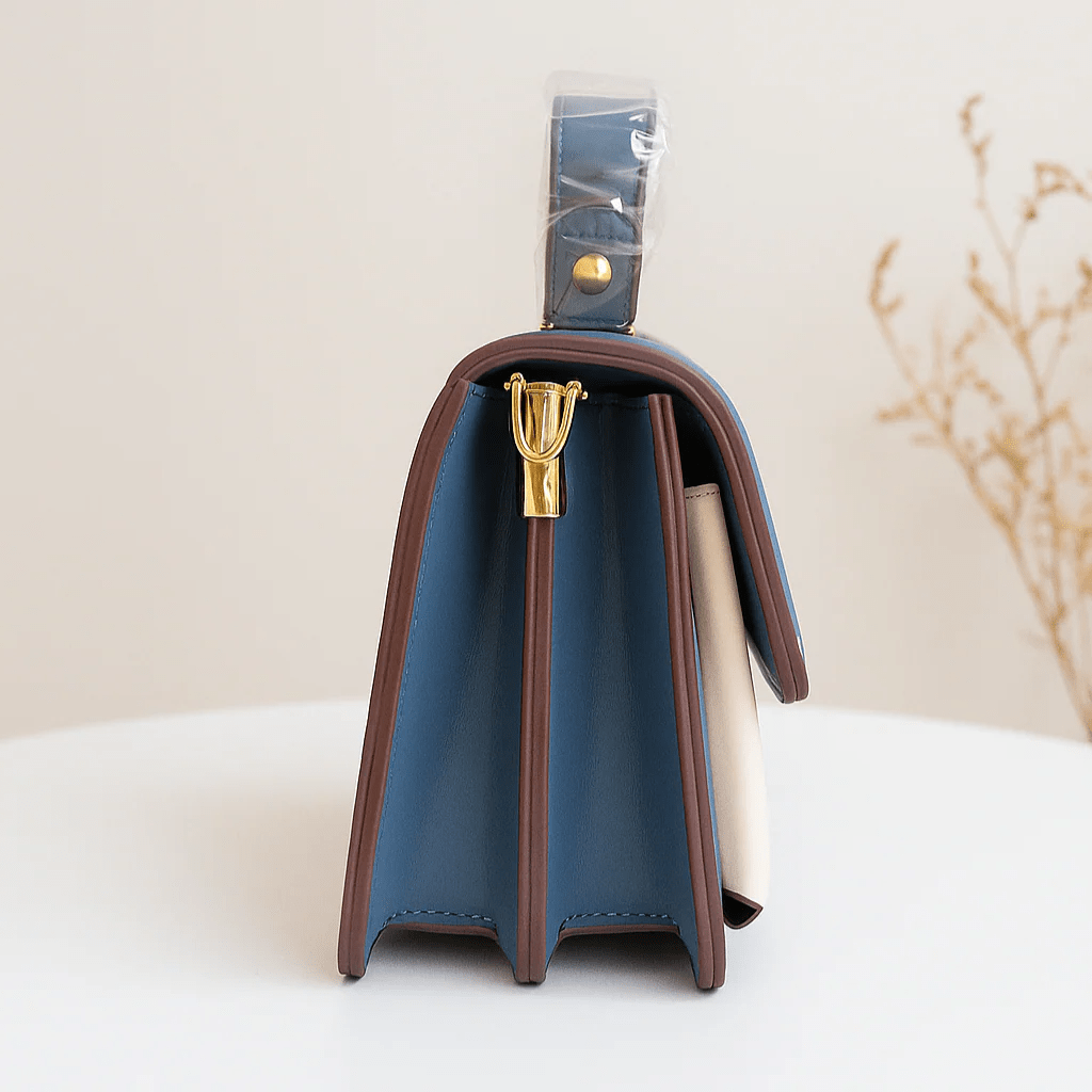 Two-Tone Flap Crossbody Handbag