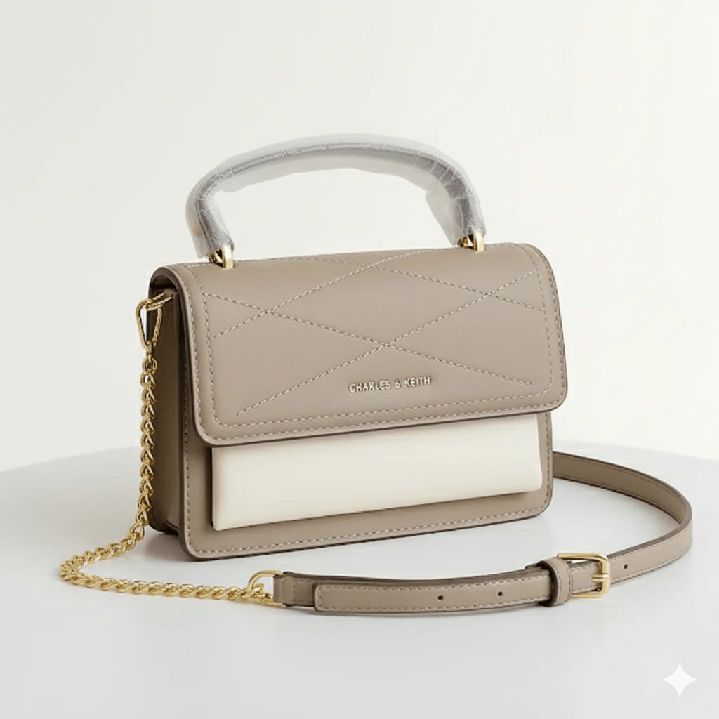 Two-Tone Flap Crossbody Handbag