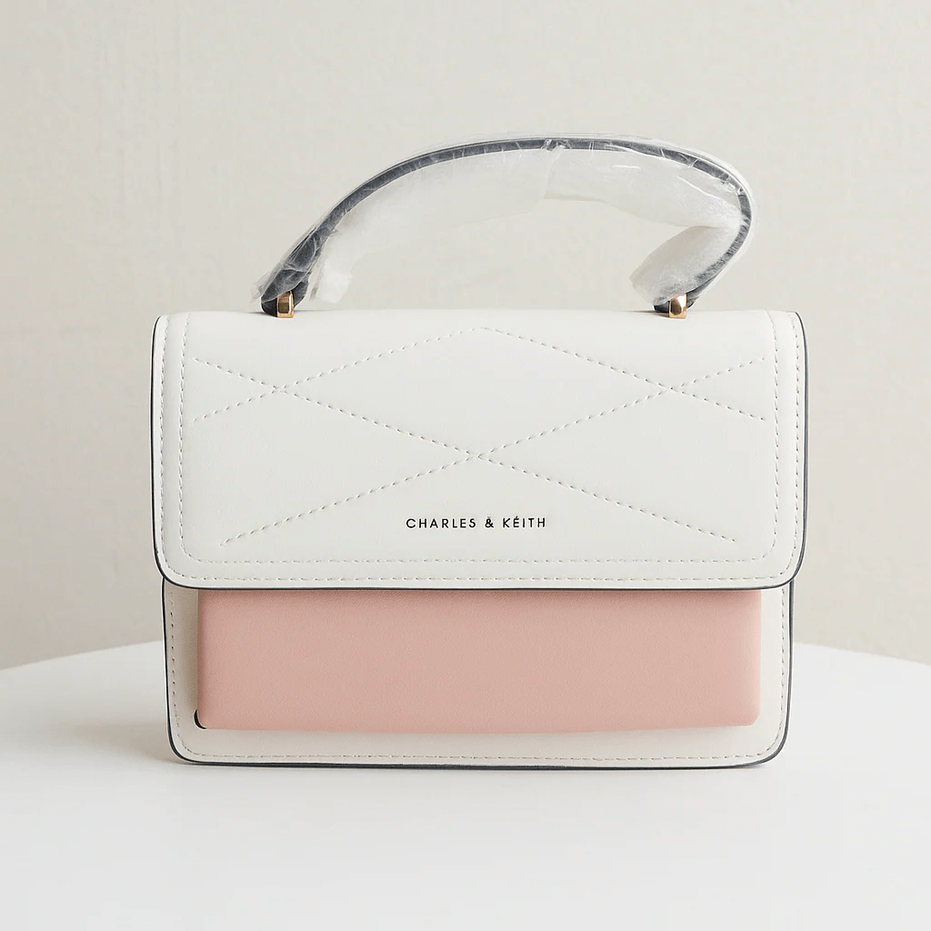 Two-Tone Flap Crossbody Handbag