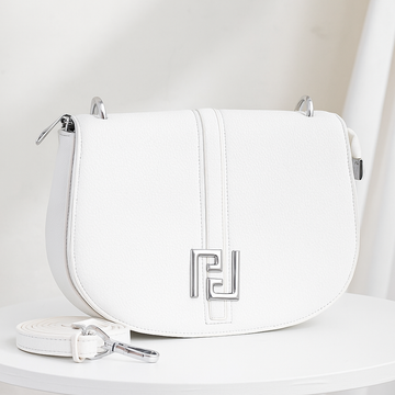 Imported White Round Crossbody Bag