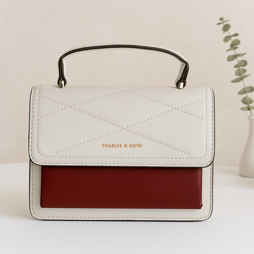 Two-Tone Flap Crossbody Handbag